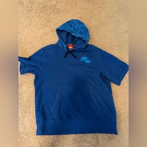 Nike Air Boys Large Blue Pullover Hoodie Youth L Kangaroo Pocket